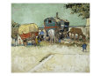 Les roulottes, campement de bohémiens aux environs d'Arles (van Gogh) Posters