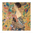 Mujer con abanico (Donna con Ventaglio) Lámina por Gustav Klimt