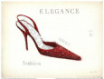 Elegance, Rouge Reproduction d'art par Emily Adams