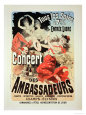 Reproduction of a Poster Advertising an Ambassadors' Concert, Champs Elysees, Paris, 1884