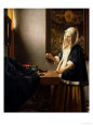 Woman Holding a Balance, circa 1664 Giclée-tryk af Jan Vermeer