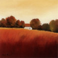 Scarlet Landscape IV Konsttryck av Hans Paus
