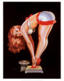 Pin-up Girl on Scale Art Print by Peter Driben