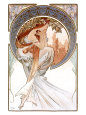 Poésie reproduction procédé giclée par Alphonse Mucha