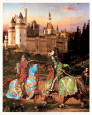 King Arthur and Sir Lancelot Reproduction d'art par Howard David Johnson