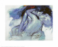 Kissing Couple in Blue Reproduction d'art par Joani