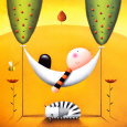 Lazy Bones Art Print by Jo Parry