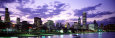 Sunset, Sky, Skyline, Twilight, Downtown, City Scene, Loop, Chicago, Illinois, USA Lámina fotográfica por Panoramic Images