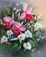 Hummingbirds with Lilies Art Print by T. C. Chiu
