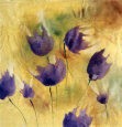 Blaue & violette Blumen Poster