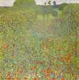 Meadow with Poppies Art Print by Gustav Klimt