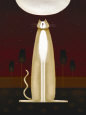 Feline and Four Tulips Impressão artística por Jo Parry