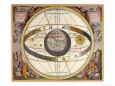 Representation of Ptolemy's System Showing Earth Gicleetryck av Andreas Cellarius