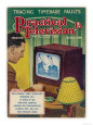 Adjusting an Early Television Set Giclee Print