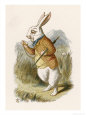 Alice and the White Rabbit reproduction procédé giclée par John Tenniel