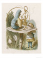 Alice and the Caterpillar reproduction procédé giclée par John Tenniel