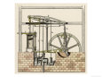 Watt's Steam Engine Circa 1765 Lámina giclée por W. Weiler