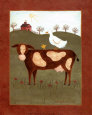 Vache et canard Reproduction d'art par Valerie Wenk