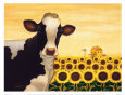 Sunflower Cow Art Print by Lowell Herrero