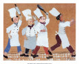 Chefs with Burning Pan Lámina por Lizbeth Holstein