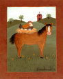 Horse with Hen Reproduction d'art par Valerie Wenk