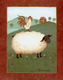 Sheep with Rooster Art Print by Valerie Wenk