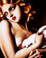 Mujer con paloma Lámina por Tamara de Lempicka