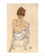 Zittende Vrouw op the Rug Reproduction d'art par Egon Schiele