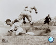Ty Cobb - Sliding into base, sepia Photo