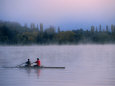 Rowers Training in Lake Burley Griffin, Canberra, Australia