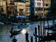 Traditional Gondola Amongst Traffic on Grand Canal, Venice, Italy Photographic Print by Manfred Gottschalk