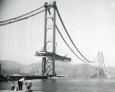 The Golden Gate Bridge During Construction Photographie