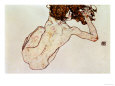 Crouching Nude, Back View, 1917 Giclee-vedos tekijänä Egon Schiele