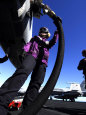 Airman Fuels an Aircraft Prior to Launch Aboard Aircraft Carrier USS John C Stennis Lámina fotográfica por Stocktrek Images