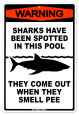 Sharks In The Pool Placa de lata