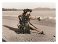 Dance of the Turtle, Hawaiian Hula Dancer Kunstdruck von Alan Houghton