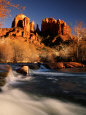 Sunset on Cathedral Rock, Oak Creek, Sedona, Arizona Photographie par Witold Skrypczak