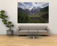View of a Small Village with Mount Everest in the Background Mural