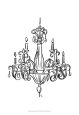 Graphic Chandelier I Art Print by Ethan Harper