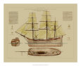 Antique Ship Plan VII Lámina