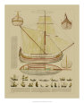 Antique Ship Plan I Lámina