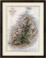 Map of Mauritius, Illustration from Paul et Virginie by Henri Bernardin de Saint-Pierre, 1836