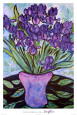 Purple Flowers in Vase Poster by Loughlin