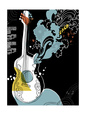Psychedelic Guitar Premium Poster