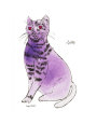25 Cats Named Sam and One Blue Pussy by Andy Warhol, c.1954 Purple Sam