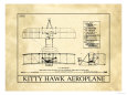 Kitty Hawk Aeroplane Giclee-trykk