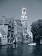 Belfry and Canal, Bruges, Belgium
