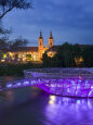 Mur Insel and Mariahilfkirche Church, Graz, Styria, Austria