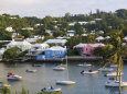 Colourful Houses and Boats, Hamilton Harbour, Hamilton, Bermuda
