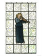 Minstral on Stained Glass Window Lámina giclée por William Morris